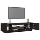 TV Cabinet with LED Lights Black 160x35x40 cm - Rear View