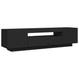 TV Cabinet with LED Lights Black 160x35x40 cm