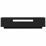 TV Cabinet with LED Lights Black 160x35x40 cm - Low Angle