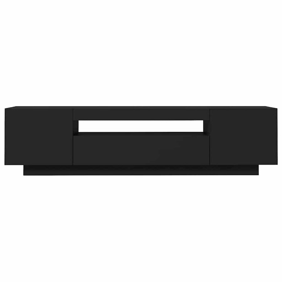 TV Cabinet with LED Lights Black 160x35x40 cm