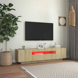 TV Cabinet with LED Lights Sonoma Oak 160x35x40 cm - 45-Degree Angle