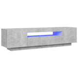 TV Cabinet with LED Lights Concrete Grey 160x35x40 cm - Front View