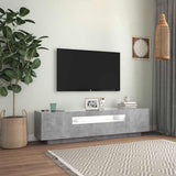 TV Cabinet with LED Lights Concrete Grey 160x35x40 cm - Top-Down View