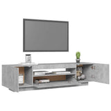 TV Cabinet with LED Lights Concrete Grey 160x35x40 cm - Rear View