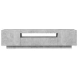 TV Cabinet with LED Lights Concrete Grey 160x35x40 cm