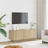 TV Cabinet Sonoma Oak 100x35x40 cm Engineered Wood - Side View