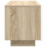 TV Cabinet White and Sonoma Oak 100x35x40 cm Engineered Wood - 45-Degree Angle