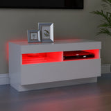 TV Cabinet with LED Lights White 80x35x40 cm