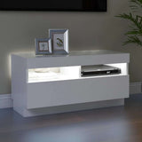 TV Cabinet with LED Lights White 80x35x40 cm