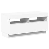 TV Cabinet with LED Lights White 80x35x40 cm - Top-Down View