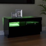 TV Cabinet with LED Lights Black 80x35x40 cm - Top-Down View
