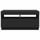 TV Cabinet with LED Lights Black 80x35x40 cm - Rear View