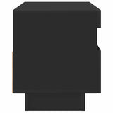 TV Cabinet with LED Lights Black 80x35x40 cm - Low Angle