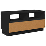 TV Cabinet with LED Lights Black 80x35x40 cm - Close-Up Angle