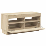 TV Cabinet with LED Lights Sonoma Oak 80x35x40 cm - 45-Degree Angle