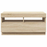TV Cabinet with LED Lights Sonoma Oak 80x35x40 cm - Rear View