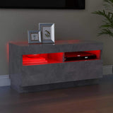 TV Cabinet with LED Lights Concrete Grey 80x35x40 cm
