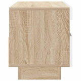 TV Cabinet with LED Lights White and Sonoma Oak 80x35x40 cm - Extra Image