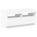 TV Cabinet with LED Lights High Gloss White 80x35x40 cm