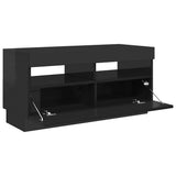 TV Cabinet with LED Lights High Gloss Black 80x35x40 cm
