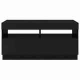 TV Cabinet with LED Lights High Gloss Black 80x35x40 cm