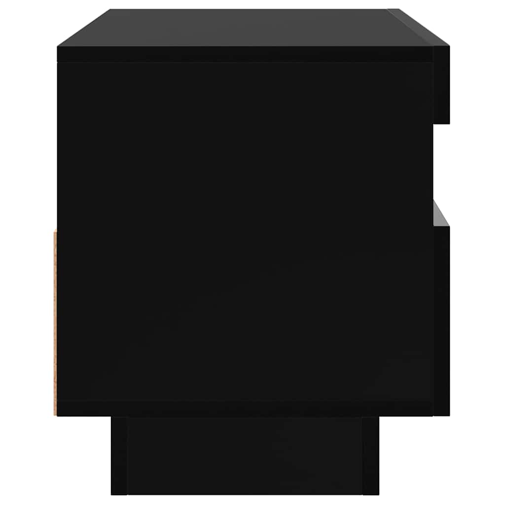 TV Cabinet with LED Lights High Gloss Black 80x35x40 cm