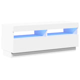 TV Cabinet with LED Lights White 100x35x40 cm