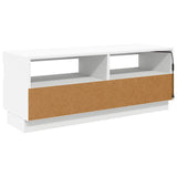 TV Cabinet with LED Lights White 100x35x40 cm - Close-Up Angle