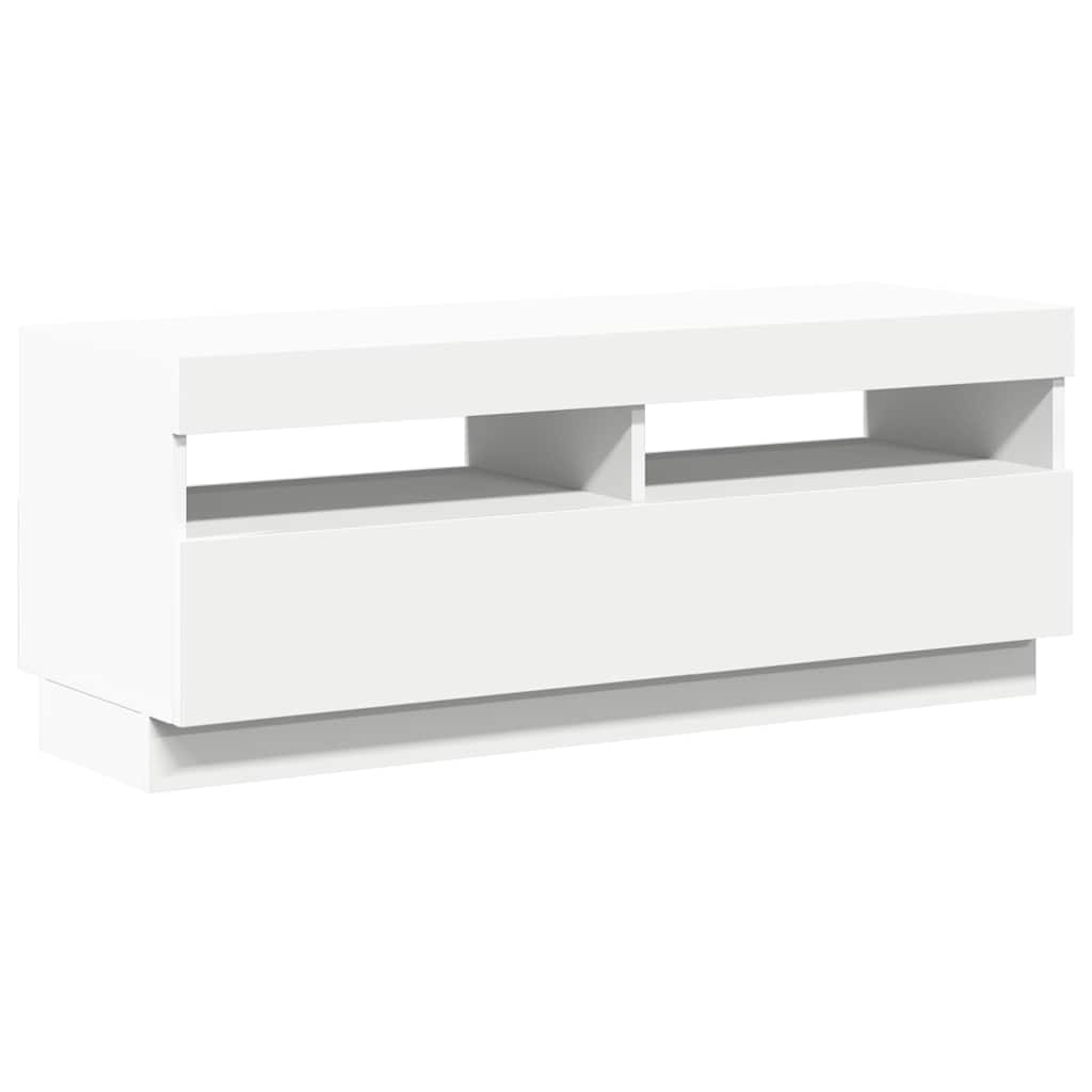 TV Cabinet with LED Lights White 100x35x40 cm