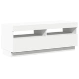 TV Cabinet with LED Lights White 100x35x40 cm
