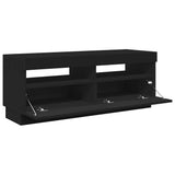 TV Cabinet with LED Lights Black 100x35x40 cm - 45-Degree Angle