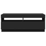 TV Cabinet with LED Lights Black 100x35x40 cm - Rear View