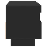 TV Cabinet with LED Lights Black 100x35x40 cm - Low Angle