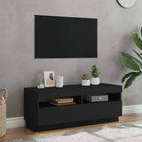 TV Cabinet with LED Lights Black 100x35x40 cm