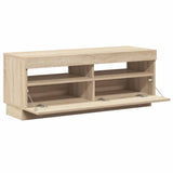 TV Cabinet with LED Lights Sonoma Oak 100x35x40 cm - 45-Degree Angle