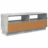TV Cabinet with LED Lights Concrete Grey 100x35x40 cm - Close-Up Angle