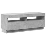 TV Cabinet with LED Lights Concrete Grey 100x35x40 cm - Top-Down View