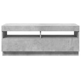 TV Cabinet with LED Lights Concrete Grey 100x35x40 cm - Rear View
