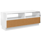 TV Cabinet with LED Lights High Gloss White 100x35x40 cm - Close-Up Angle