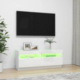 TV Cabinet with LED Lights High Gloss White 100x35x40 cm - Top-Down View