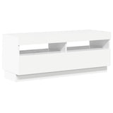 TV Cabinet with LED Lights High Gloss White 100x35x40 cm