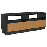 TV Cabinet with LED Lights High Gloss Black 100x35x40 cm