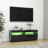 TV Cabinet with LED Lights High Gloss Black 100x35x40 cm - Top-Down View