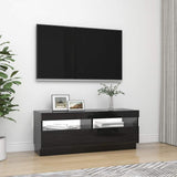 TV Cabinet with LED Lights High Gloss Black 100x35x40 cm