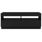 TV Cabinet with LED Lights High Gloss Black 100x35x40 cm