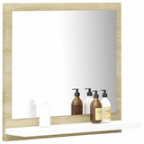 Bathroom Mirror White and Sonoma Oak 40x10.5x37 cm Engineered Wood