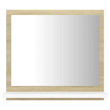 Bathroom Mirror White and Sonoma Oak 40x10.5x37 cm Engineered Wood - Top-Down View