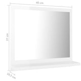Bathroom Mirror High Gloss White 40x10.5x37 cm Engineered Wood - Close-Up Angle