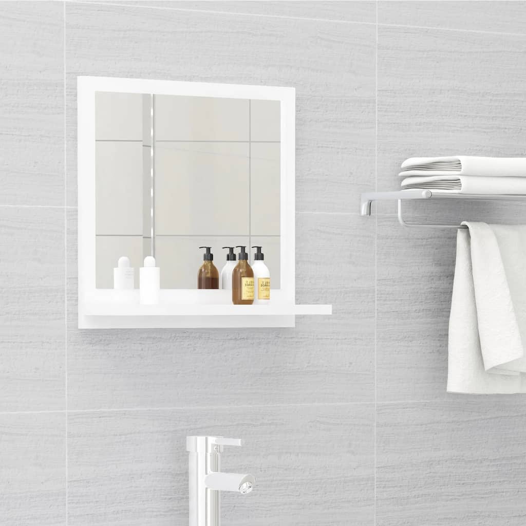 Bathroom Mirror High Gloss White 40x10.5x37 cm Engineered Wood