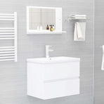 Bathroom Mirror White 60x10.5x37 cm Engineered Wood